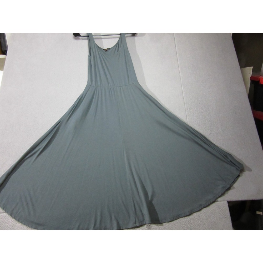 Quince Fit & Flare Dress Women Small Green Excellent Tencel Jersey Flowy Maxi